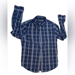 Banana Republic Luxe Flannel Plaid Button Up Shirt Camden‎ Fit Mens M